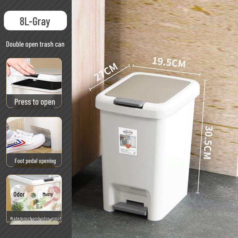 Large Foot-Operated Trash Can with Lid for Living Room