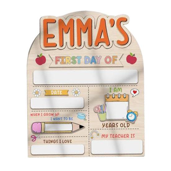 First Day of School Sign Wooden Education Milestone Sign Keepsake Dry Erase Board Back To School Gifts for Kids