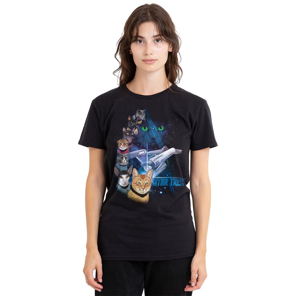 STAR TREK Unisex Adult Feline Galaxy T-Shirt