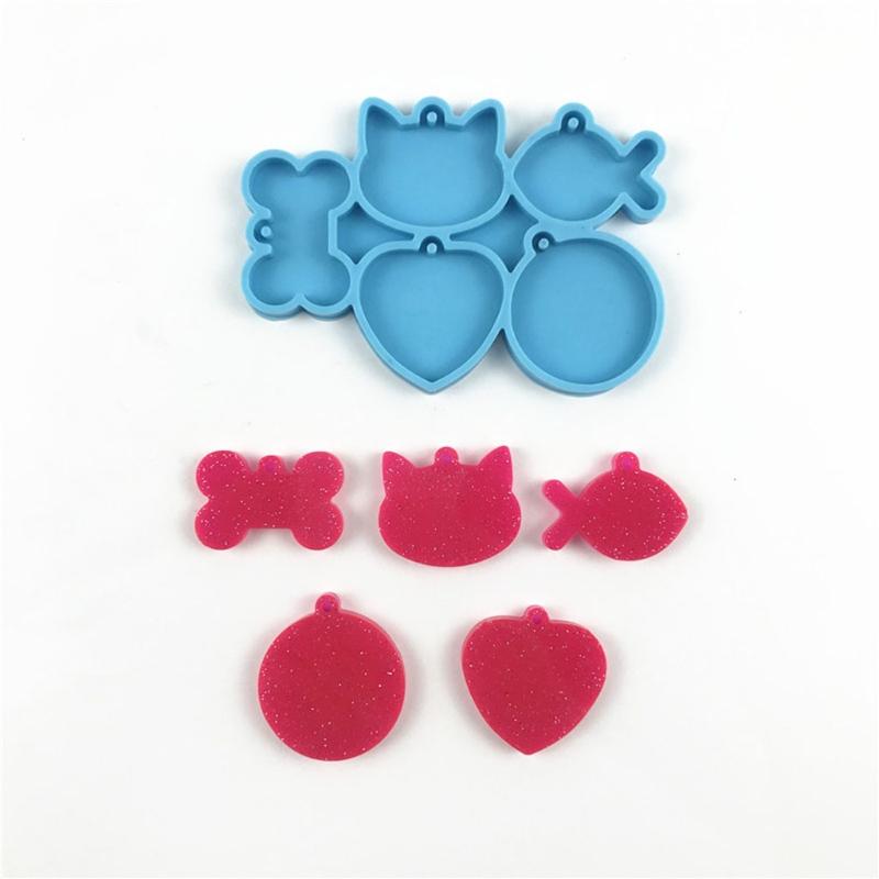 Pet Dogs for Cat Tag Resin Mold DIY Crafts Keychain Silicone Mould UV Epoxy Mold Handmade Jewelry Pendant Resin Casting