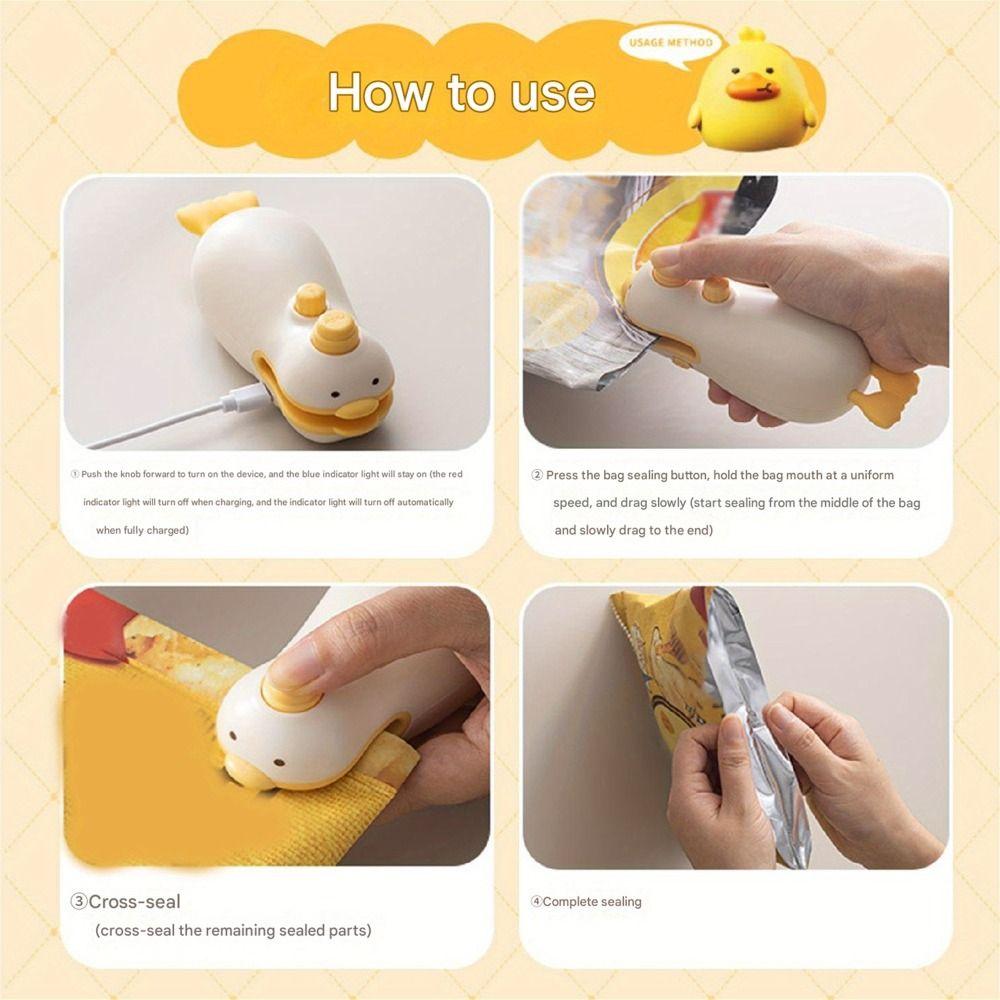 2 in 1 Magnetic Heat Sealer Handheld Sealing Machine Cute Mini Bag Sealer