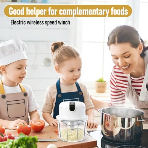 USB Rechargeable Electric Food Chopper 350ml Wireless Mini Kitchen Chopper Multifunctional Food Processor for Onions Garlic Meat Fruit