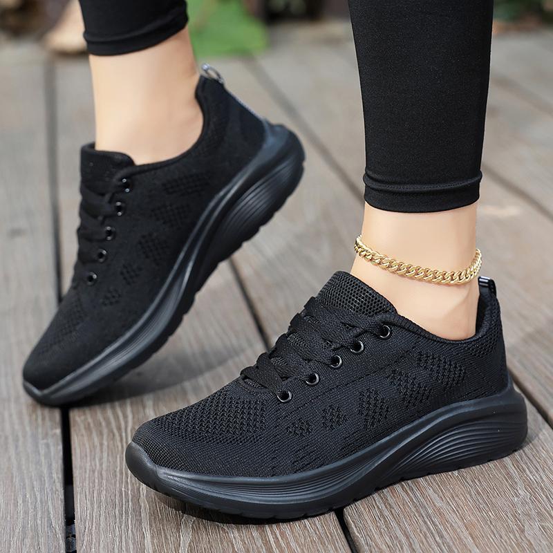 

TUINANLE New Women s Black Sneakers, Breathable Mesh Sneakers, Women s Chunky-Soled Shoes, Spring/Summer Tennis Shoes 36 чёрный