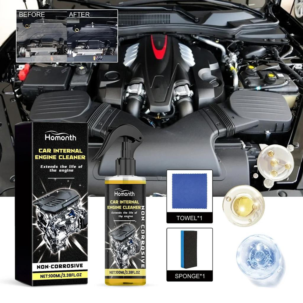 Internal Engine Cleaner 100ml Engine Cleaner Automotive Care Non-Greasy Car Interior Cleaner For Carpets Fabrics Glass Wood