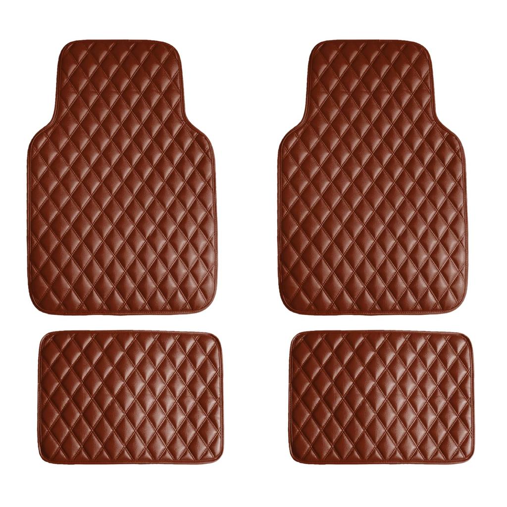 FH Group Group Floor Mats for Brown Diamond Universal Heavy Faux Suitable for Front Rear 32x44cm Japanese F12002BROWN (FH International) Cars, Design,