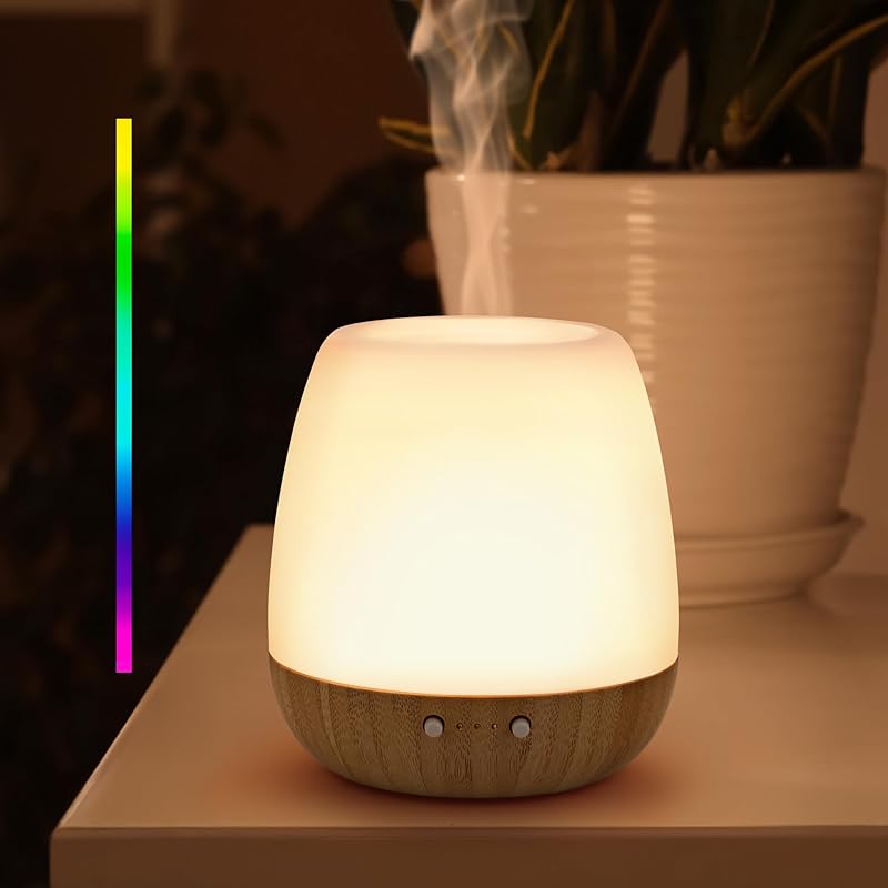 Glass Essential Oil Diffuser, 180ml Ultrasonic Aroma Diffusers for Essential Oil Large Room Diffuser, Auto-Off Timer Night Light for Gift Home Office