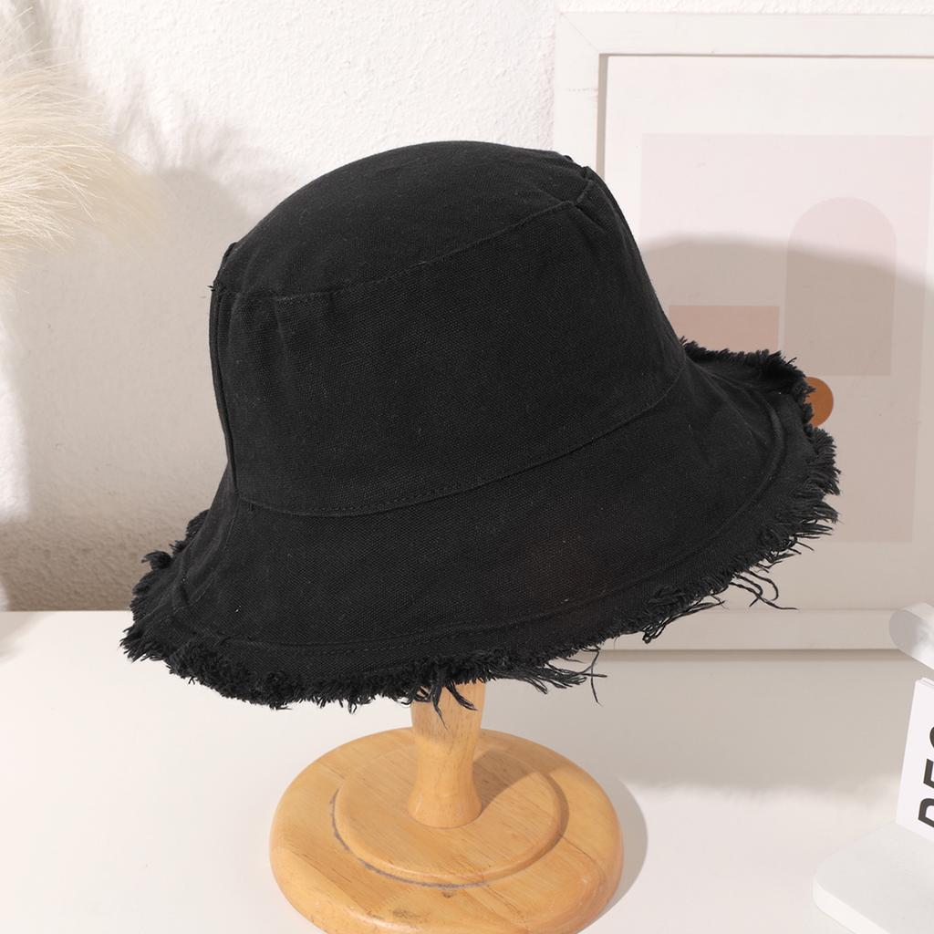 Japanese fringed candy-colored fisherman's hat, made of cotton, simple, sweat-absorbent, versatile and sunshade basin hat