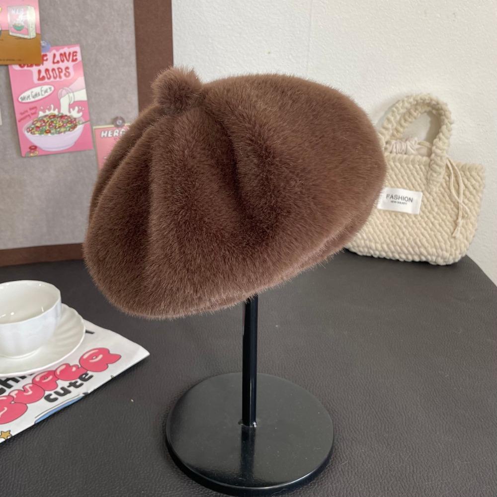 Winter New Foreign Style Warm Beret Mink Thickened Pumpkin Fashion Trend Versatile Women's Hat