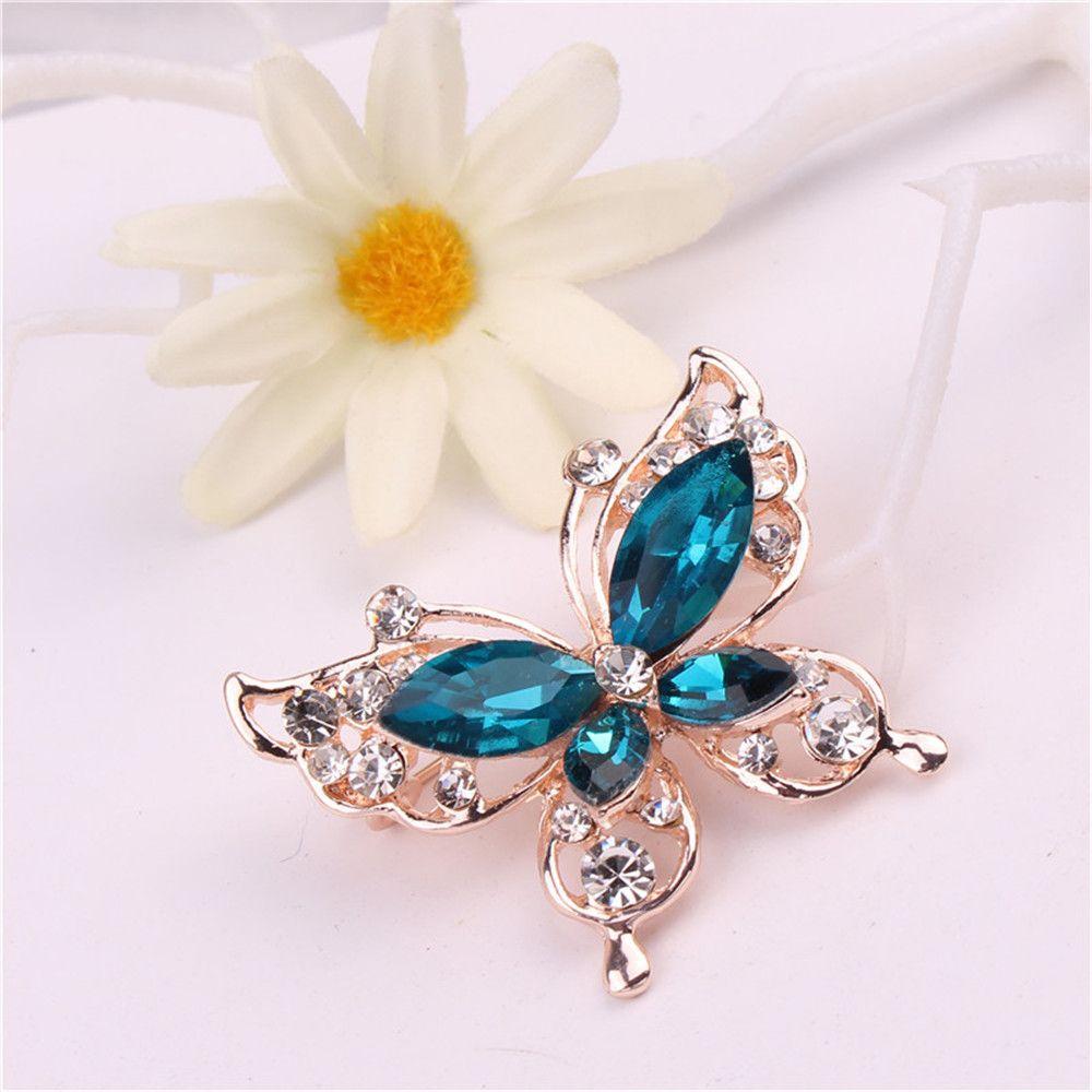 Sweater Scarf Crystal Wedding Alloy Butterfly Rhinestone Brooch Pins