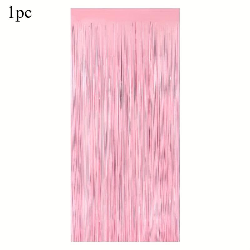 

1pc/2pcs Macaron Pink Rain Silk Streamer 100*200cm Birthday Party Decoration Wedding Backdorp Tassel Rain Silk Party Supplies