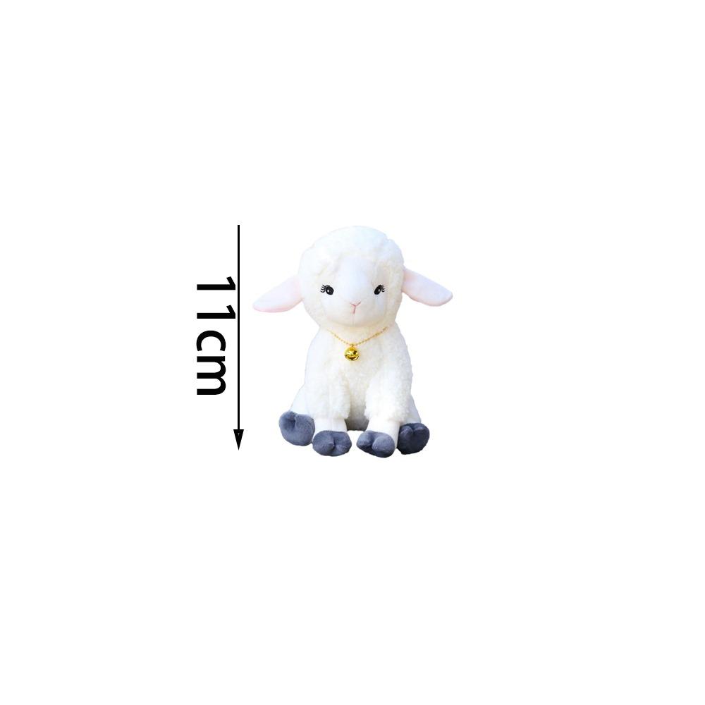 Collare a Campanellino Peluche Agnello Giocattolo Morbido Texture Pecora Bambola Regali Animale di Peluche Arredamento Casa