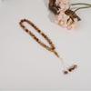 Hui Muslimischer 33-Perlen Kristall Tasbih: Handgefertigtes Rosenkranzarmband aus Bernsteinimitat