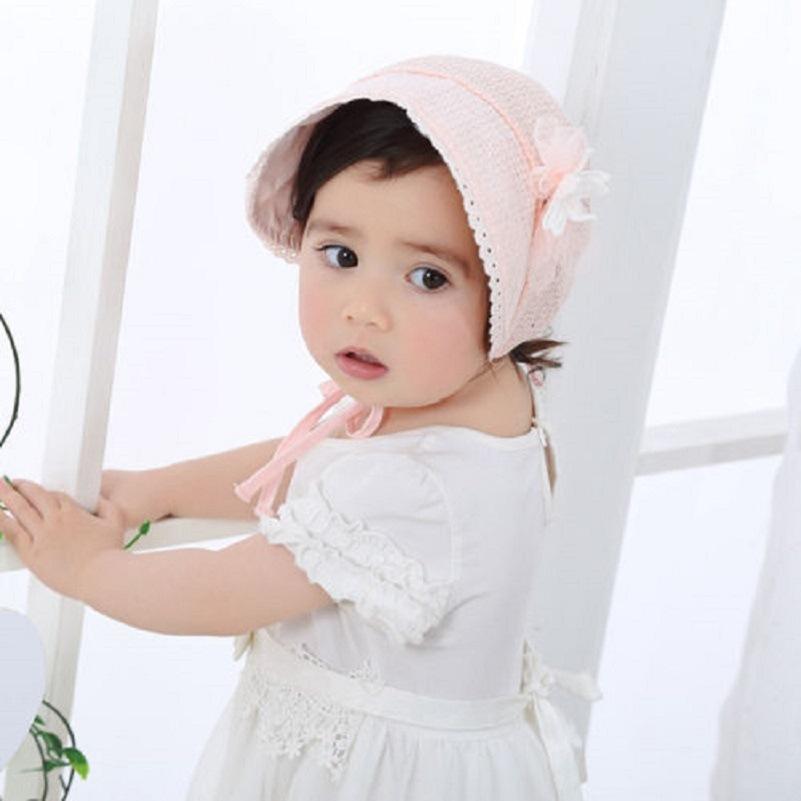 

Spring Cap Summer Sweet Princess Cotton Bonnet Enfant Kids Flower Beanie Lace Floral Cap