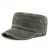 Men's Washed Cotton Flat Top Cap Cadet Army Hat Breathable Patrol Cap Casual Solid Color Sun Protection Sunshade Hat