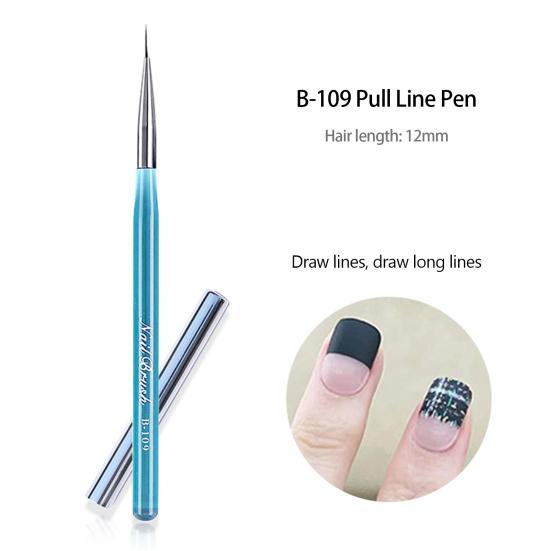 Nail Art Handle Soft Non-shedding Nylon Bristles Brush Lightweight Long Comfortable Grip Multipurpose Acrylic UV