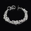 Women Shiny Faux Pearl Beads Bangle Shimmers Charm Chain Bracelet Jewelry Gift