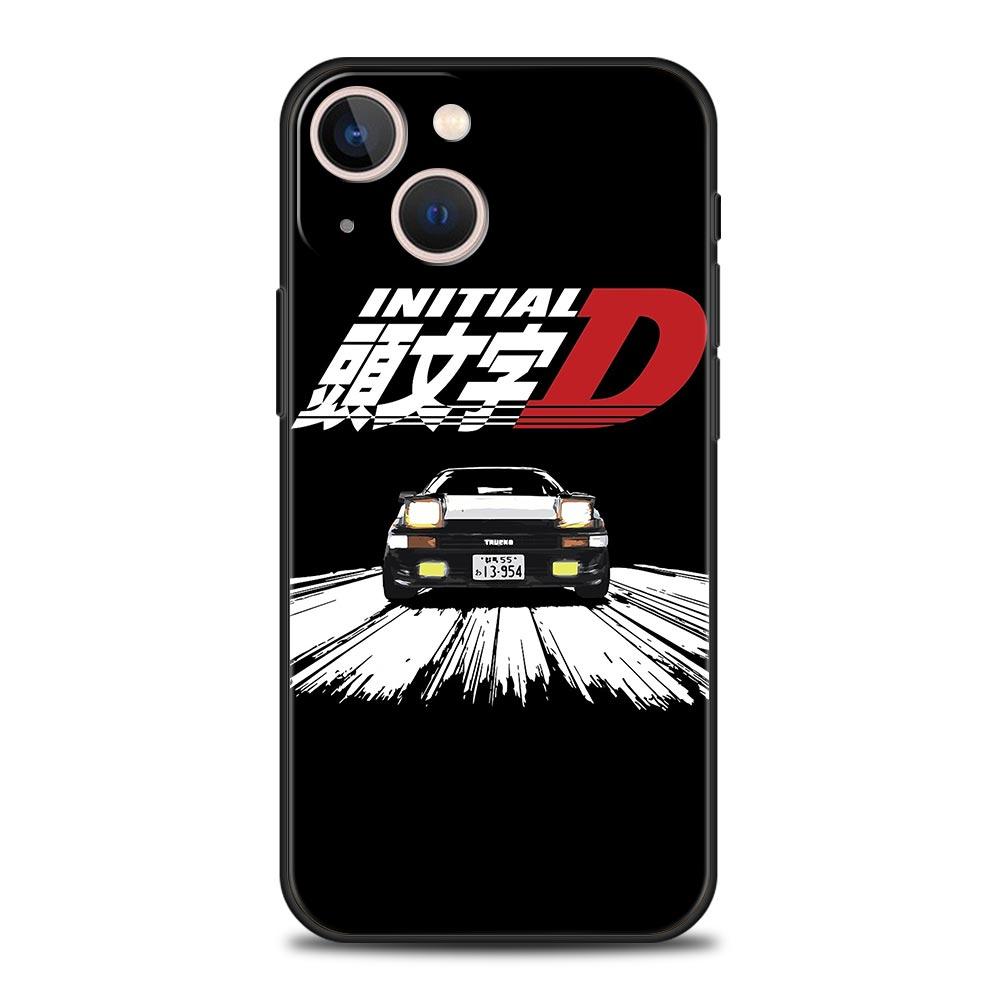 Initial D Car Phone Case Cover for iPhone 17 16 15 14 13 12 11 Pro Max 17 Air Plus Shockproof Soft TPU Shell Fundas Capas Coque