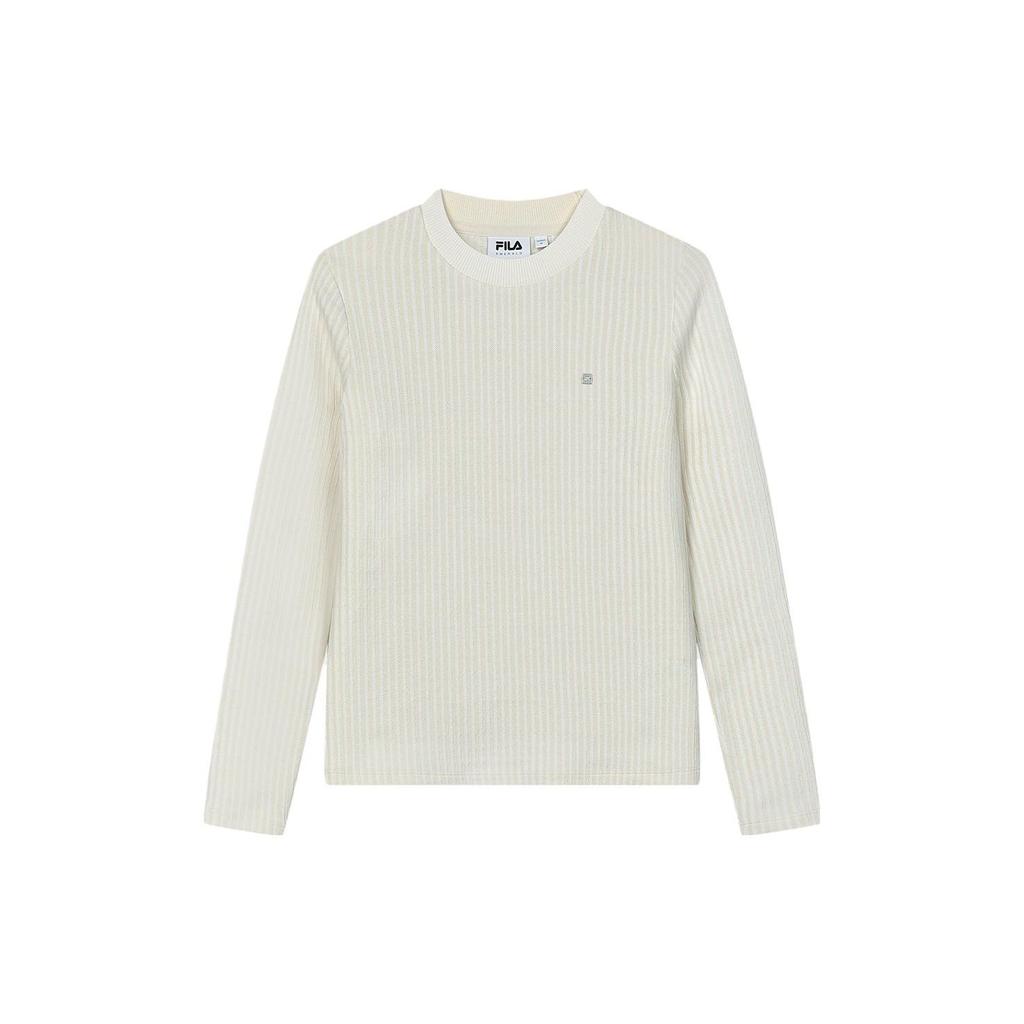 Fila Emerald Textured Jacquard Fashion Casual Round Neck Long Sleeve T-Shirt Women Tops F11W414210FZA