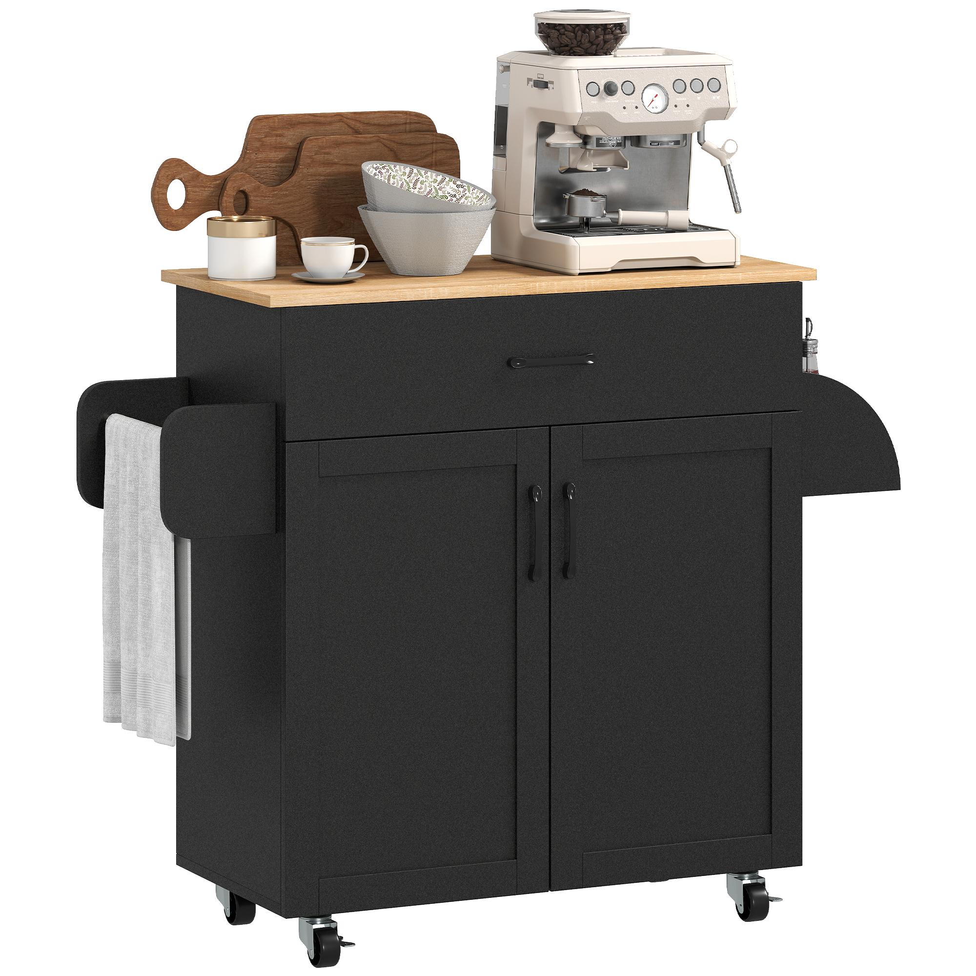 Kitchen island trolley multi-storage drawers cabinet