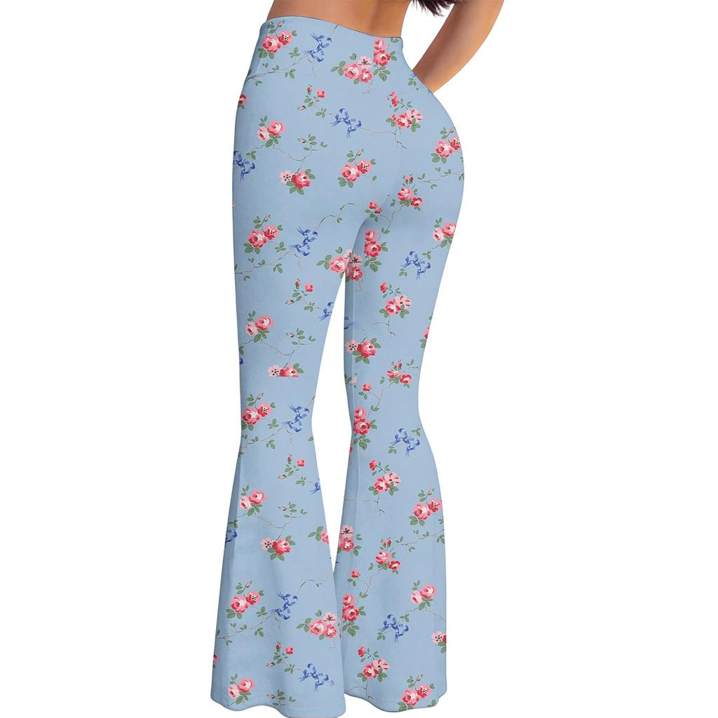 Women's High Waist Flared Yoga Pants, Casual Slim Fit Leggings for Daily Wear