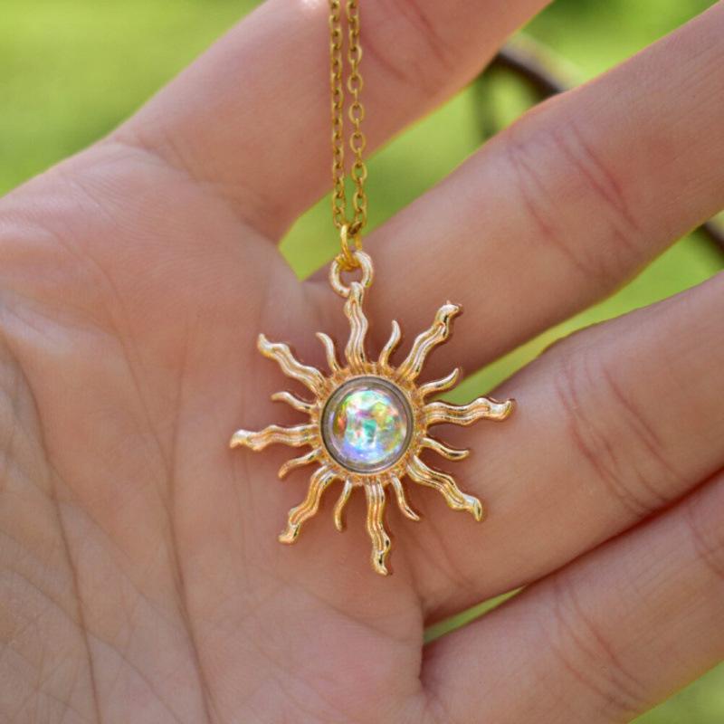 Gothic Cold Gold & AB Color Necklace for Women