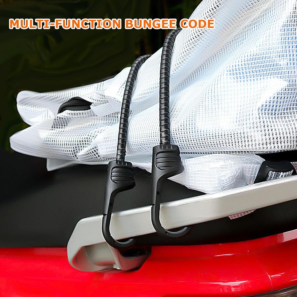 Bungee Cords with Dual Metal Hooks,12Inch Heavy Duty Bungee Cords Outdoor 1/3 Inch Strong Elastic Rope Securing Tie Down for Luggage Camping, Tarps,