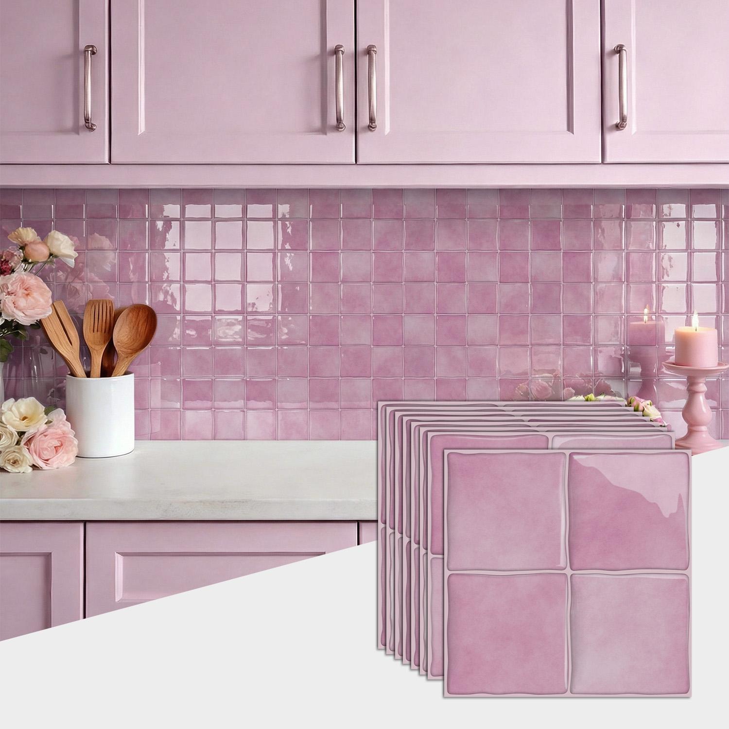 

Peel-and-stick self-adhesive tile stickers Self-adhesive tile decals Kitchen and bathroom backsplash decoration Bedroom decor (as the picture,6pcs)