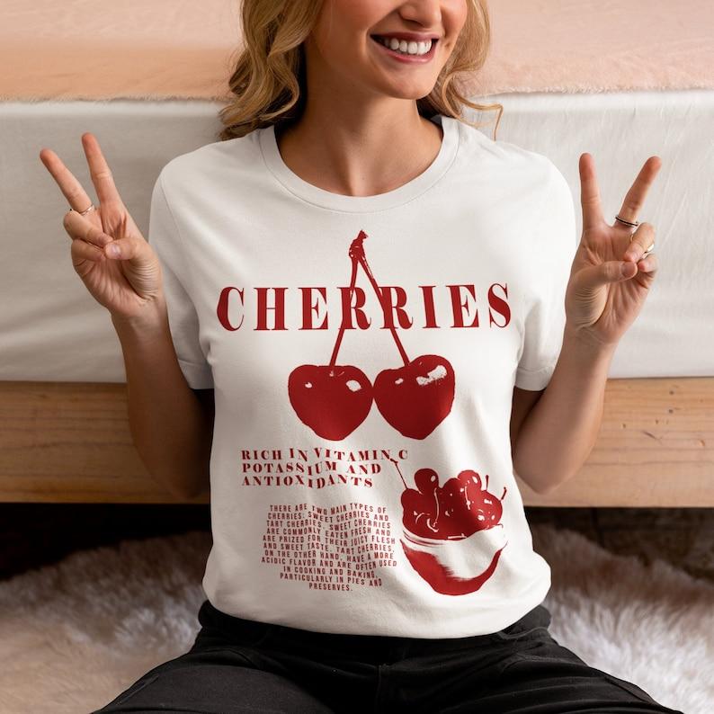 Cherries Vintage Graphic Tee Vegetables Shirt Fruit Shirt Cherries Shirt Retrostyle Vintage Unisex Tshirt