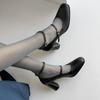 New Spring Summer Mary Jane Shoes Platform Shoes Women Fashion Buckle Square Toe Pumps Women High Heels Women Pumps Size 34-39
