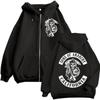 Sons of Anarchy Double Sided Zipper Hoodie Men's Gothic Vintage Zip Up Sweatshirt Casual Fashion Pullovers