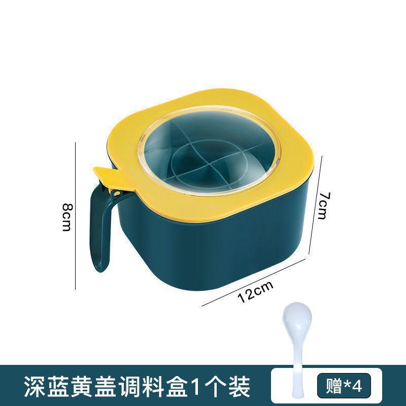 

Multi-compartment Spices Boxes Kitchenware, Blue And Yellow One Size
