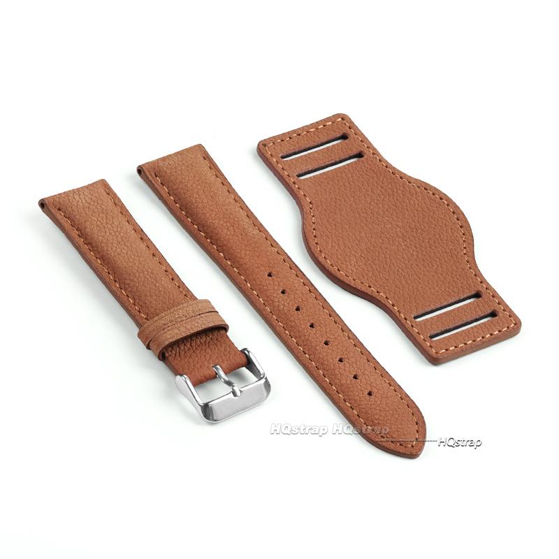Äkta Läderklockarmband med Matt 18mm 20mm 22mm Koskinnband Vintage Armbandsersättning för Seiko Armband för Rolex