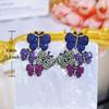 WWJ Creative Design Sense Flower Butterfly Retro Palace Style Micro-Inlaid Color Zircon Women's Party Drop Earrings