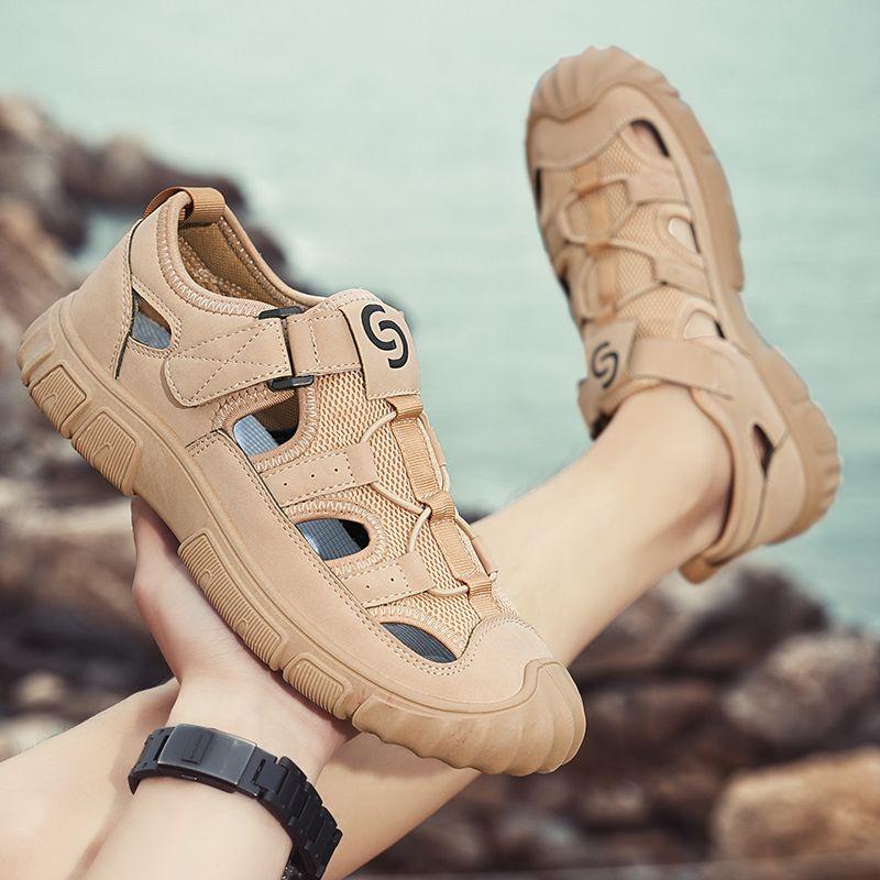 Sandaler Herre Nye Sommer Utendørs Fjellklatring og Vading Sport Strandsko Herre Uttrekkbare Baotou Hulesandaler