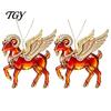 Indoor Hanging Decorations 2Pcs 2D Goat Ornaments, Acrylic Winged Pendants, Year of Holiday Gift for Friends The Auspicious Tree, Mantel, Home