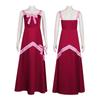 Cosplay goblin tail cos costume Miraj Strauss burgundy dress cosplay costume halloween