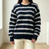 2026 Fall/Winter Women's Color Block Stripe Knit Pullover Sweater - Casual Versatile Round Neck
