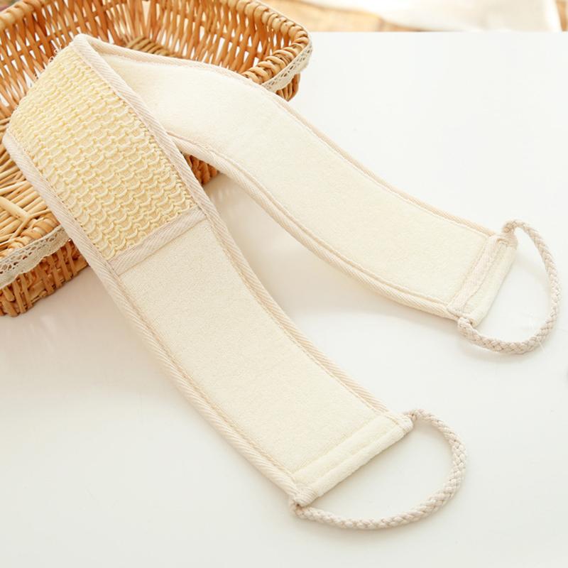 Exfoliating Back Strap With Loofah Sponge Shower Bath Body Scrubber Brush Personal Cleaning Washing Tool