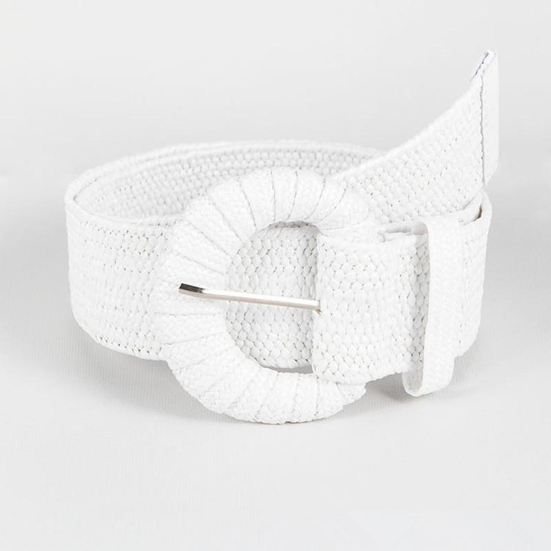 Nieuwe lente- en zomerstrooigordel met retro-look, handgeweven met PP-gras en elastisch koord, geschikt om te combineren met jurken 80-100cm