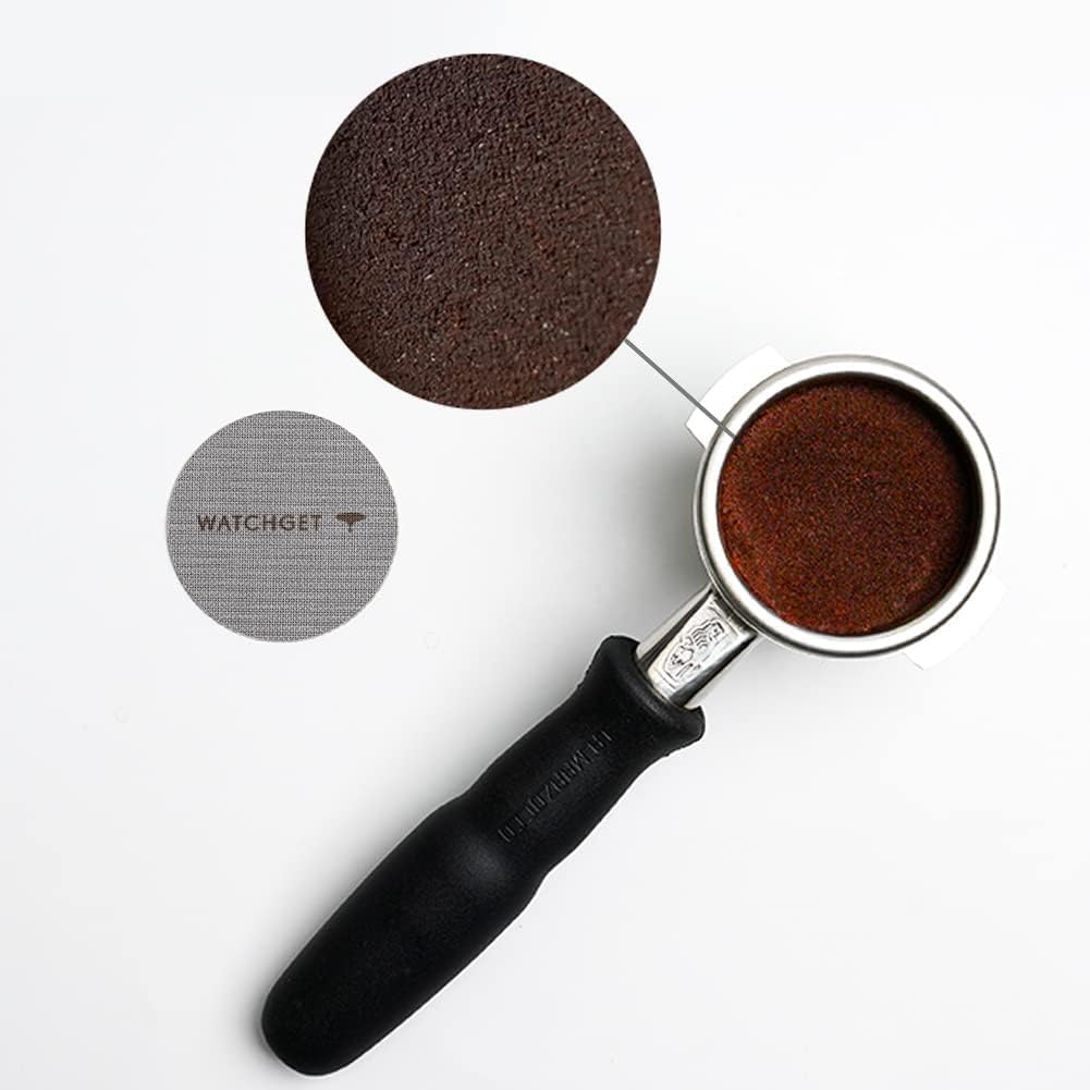 Watchget 515358.35mm Espresso Pack Screen 1mm Thick 150m Reusable Filter for Espresso Portafilter Basket Stainless Steel Fine Coffee Filter Mesh