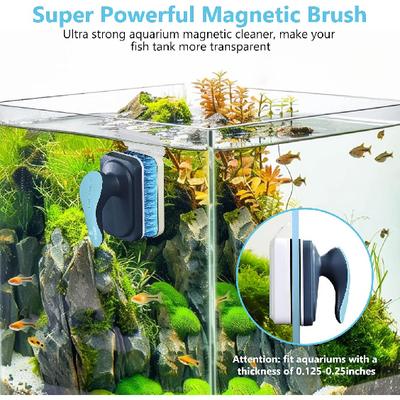 Fishkeeper Aquarium Magnetic Glass Cleaner, Fish Tank Algae Magnet Cleaning Tool with Algae Scraper for Glass Aquariums Tank, Floating Scrubber