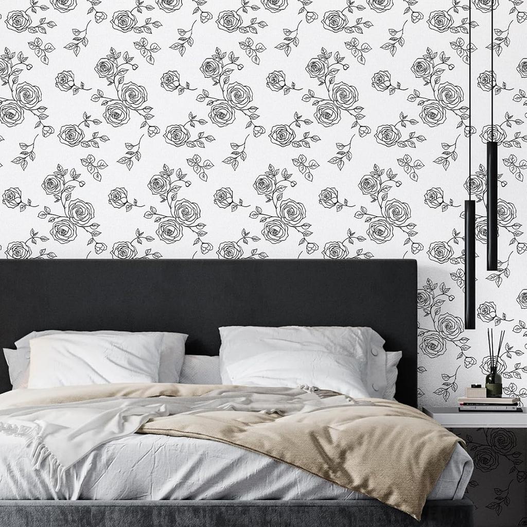 Thickened Wallpaper Self-Adhesive High-End Wall Decoration Flower Green Plant Wall Sticker Room Decoration