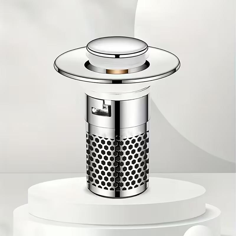 

Stainless Steel Floor Drain Filter Washbasin Leak Plug Stainless Steel Odor Proof Bouncing Core Drains Hair Catcher Sink Straine 1PC