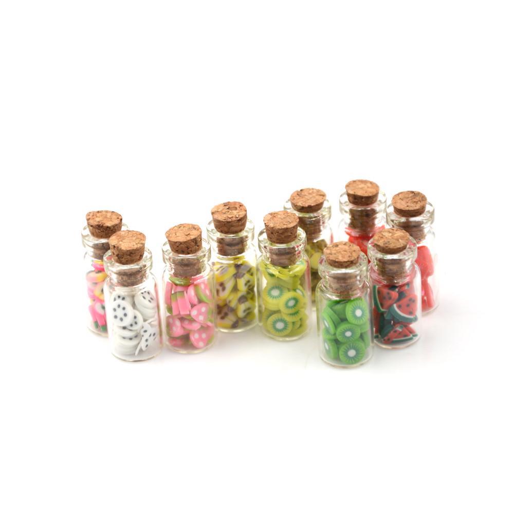 Dollhouse 8Pcs Cork Bottles Canned Seasoning Set 1:12 Miniature Food Accessory