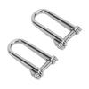 2pcs Long D Shackle Heavy Duty 8mm Marine Grade 316 Stainless Steel D Ring Shackles for Boats RVs Trailer