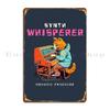 Music Producer Cat Synthesizer Metal Plaque Club Bar Club Designing Pub Design Tin Sign Poster