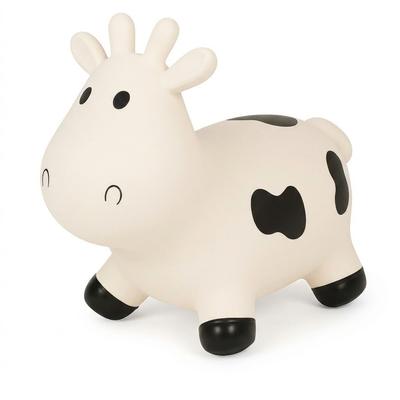 Skippy Indoor Hüpfpferd Spielzeug, Kuhmuster, Aufblasbar, PVC, Breiter Sitz, Rutschfeste Füße, Leises Design, Gleichgewichtspiel, Geschenk für Kinder