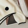 3D Polka Dot Embroidery Women's Knitted Sweater Korean Casual Lady Clothing Autumn Winter Round Neck Long Sleeved Top