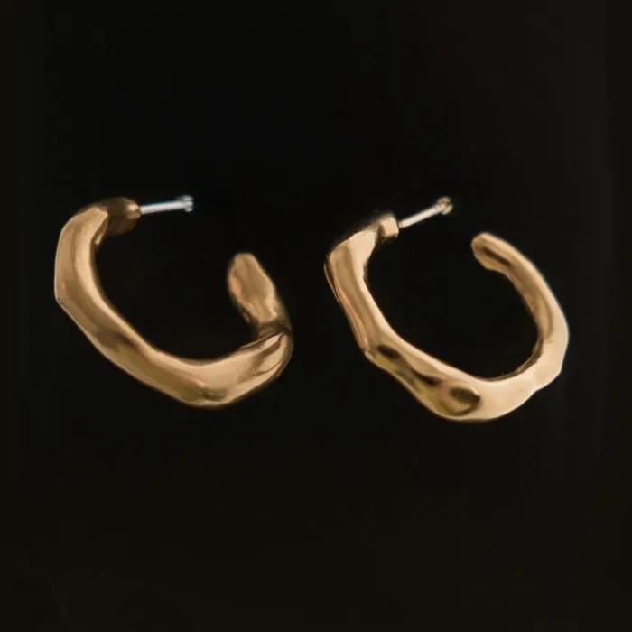 Frozen Water Gold Earring