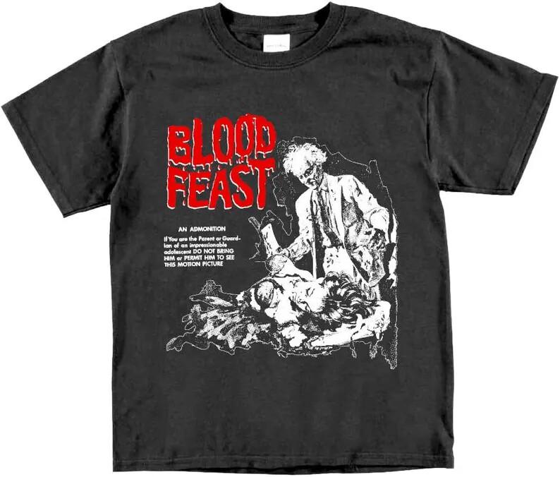 

Blood Feast Horror Movie T Shirt 1963 Vintage Halloween Graphic Goth Punk Gore 2XL